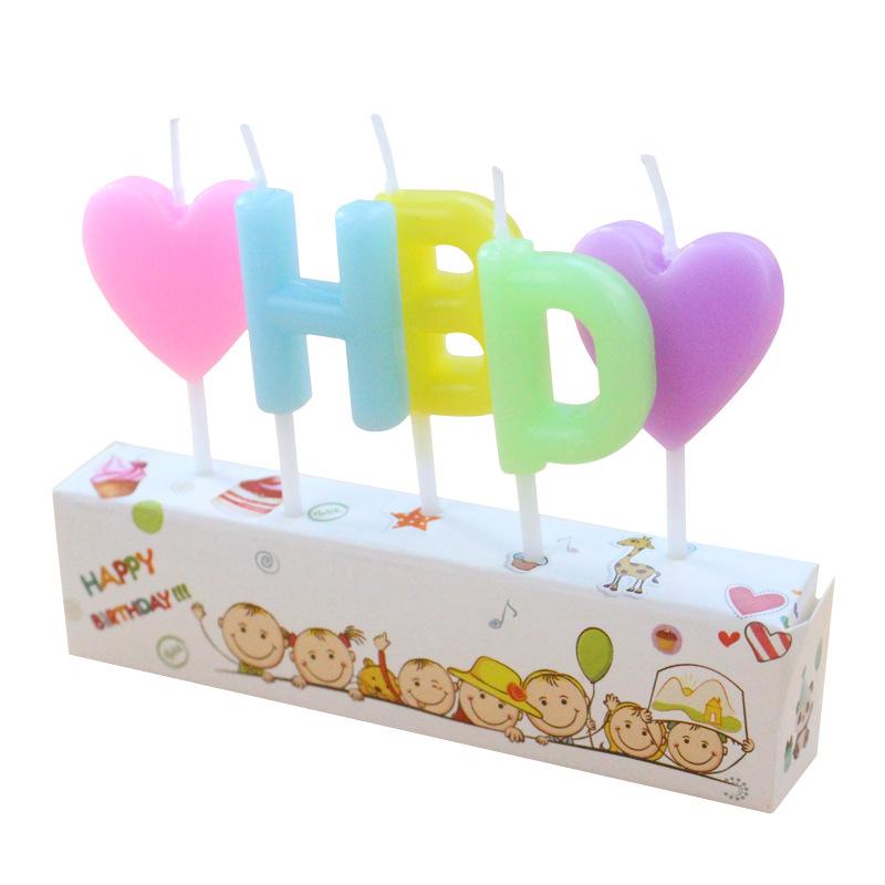

New Colorful HBD English Letter Candle Creative Party Party Baking Birthday Cake Love Candle New light HBD candle