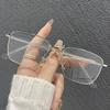 Gold Frame Wood Grain Legs Gold Silk Glasses For Men And Women Can Be Equipped With Myopia Degree Square Frame Flat Mirror Anti-Blue Glasses Frame