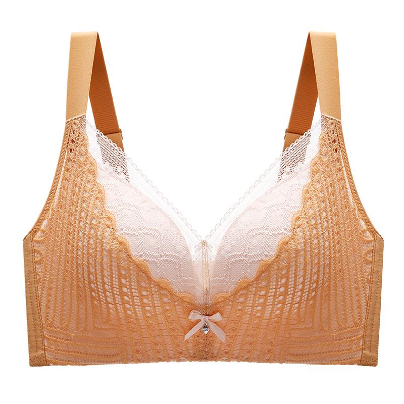 Large Size Lingerie for Women Thin Cut Without Steel Rims Gathered Bra Gathered Accessory Bra Anti Sagging Full Cup Bra
