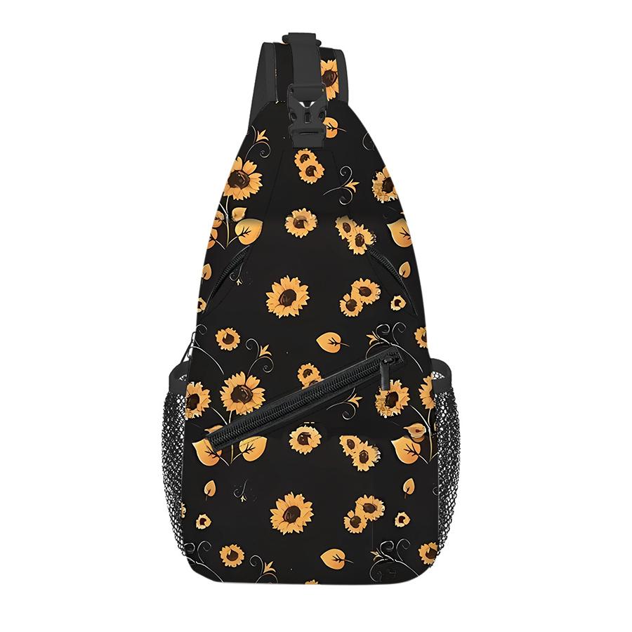 Blumenast-Muster Brusttasche Junge/Mädchen Bestes Geschenk 2D Cartoon Große Kapazität Sport Freizeit Mode Fitness Tasche für Kinder