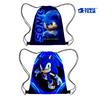 Sonic Hedgehog Drawstring Bag Portable Oxford Cloth Bag For Gifts Blue Color Creative Cartoon Style