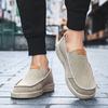 Fashion 2025 New Handmade Flat Designer Shoes Big Size 47 Men Fashion Canvas Outdoor Loafers Thick Sole Casual Antiskid Walking Shoes