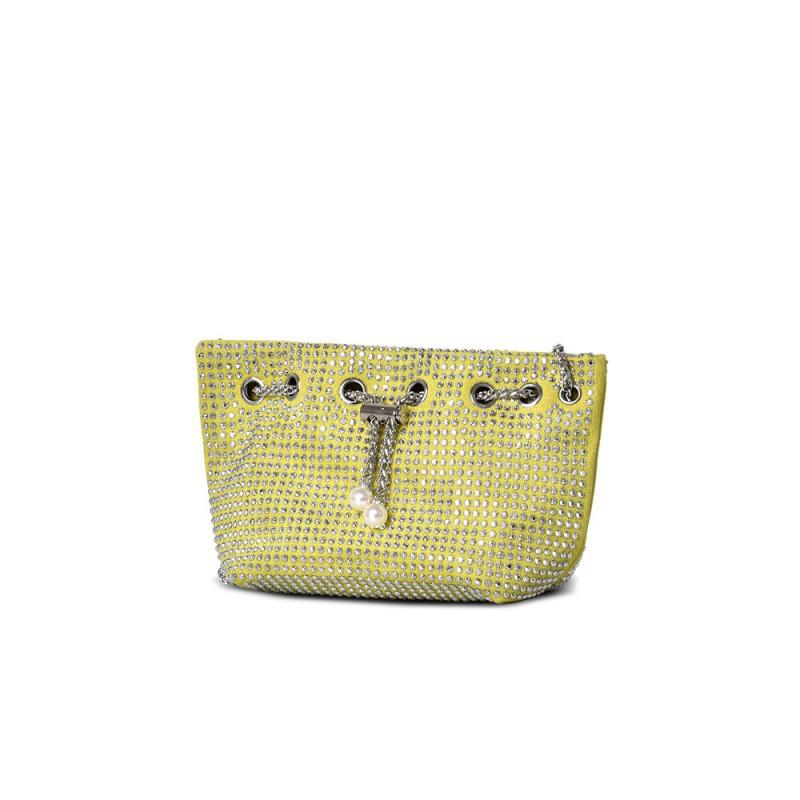 Fashion Niche Rhinestone Women s Bag Trend Versatile Chain Crossbody High-end Sense Shoulder 16cmx9cmx14cm жёлтый