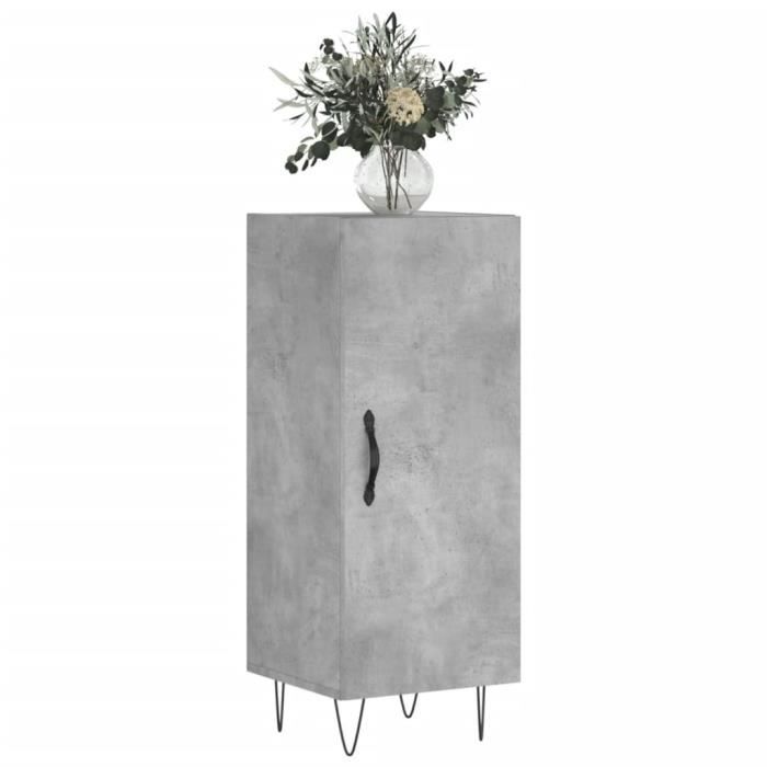 VidaXL Buffet Gris béton 34,5x34x90 cm Bois d'ingénierie 828536