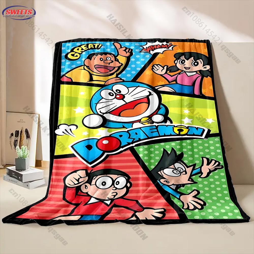Free Shipping! Doraemon Print Blanket Warm Soft Comfortable Home Travel Blanket Sofa Bedding Cover Blanket Gift for Kids Adults