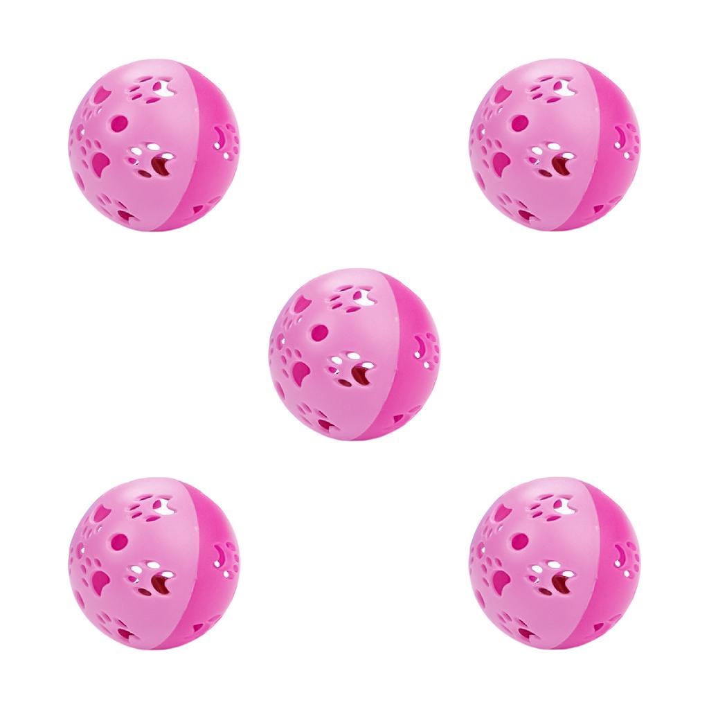 Colorful Plastic Bell Balls For Cats - Interactive Hollow Cats Toys With Bell Sounds, Self-Play Chew Balls For Kittens & Cats