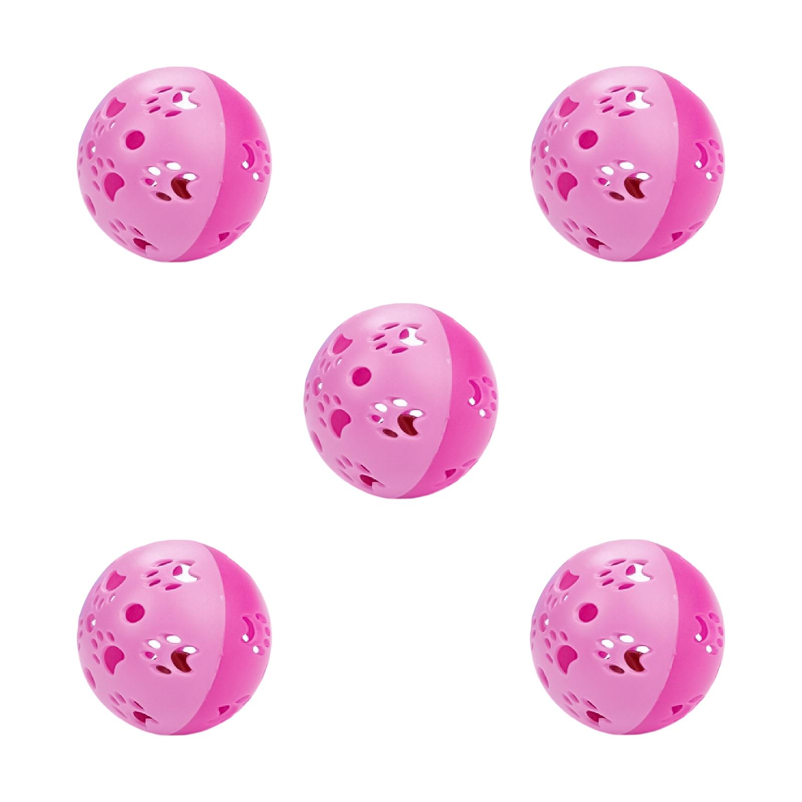 

Colorful Plastic Bell Balls For Cats - Interactive Hollow Cats Toys With Bell Sounds, Self-Play Chew Balls For Kittens & Cats One Size рожевий