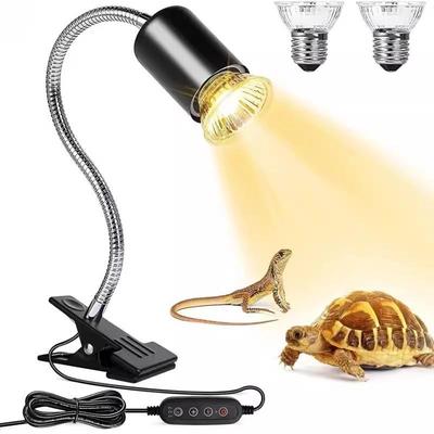 Iron Clip Adjustable Reptile Heating Lamp Holder with UVB/UVA Turtle Basking Platform