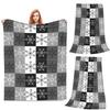 Black And White Snowflake Christmas Blanket Soft Warm Flannel Throw Blanket Cover for Bed Living room Picnic Travel Home Sofa
