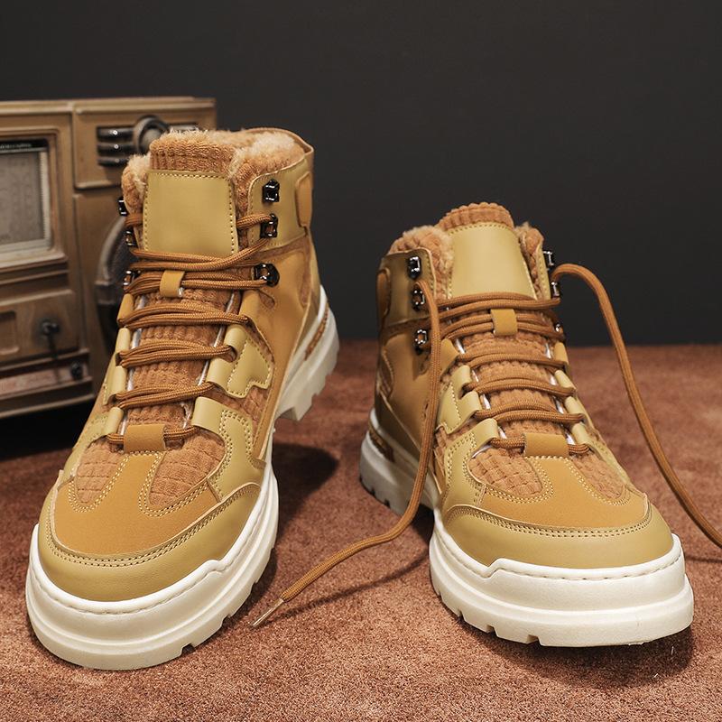 Cotton shoes men's new winter high-top Martin boots men's velvet warm thickened cotton boots outdoor Northeast snow boots