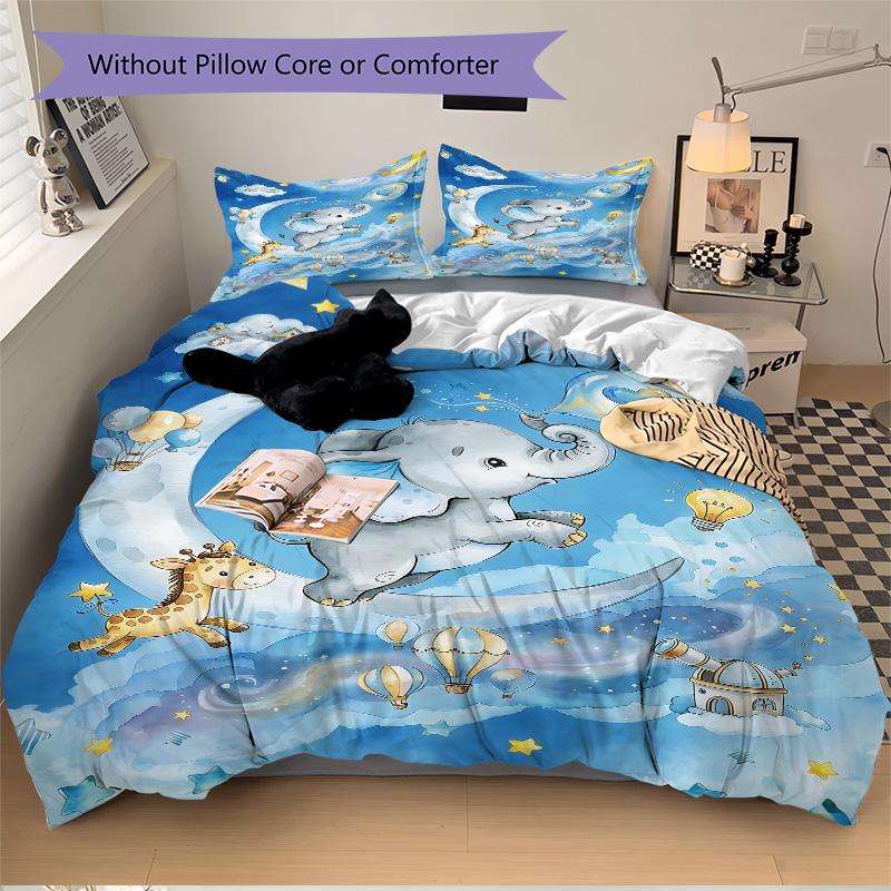 Elephant Dreams Sky Print 3Pcs Bedding Setduvet Cover With 2 Bedropillowcase Home Birthday Gift