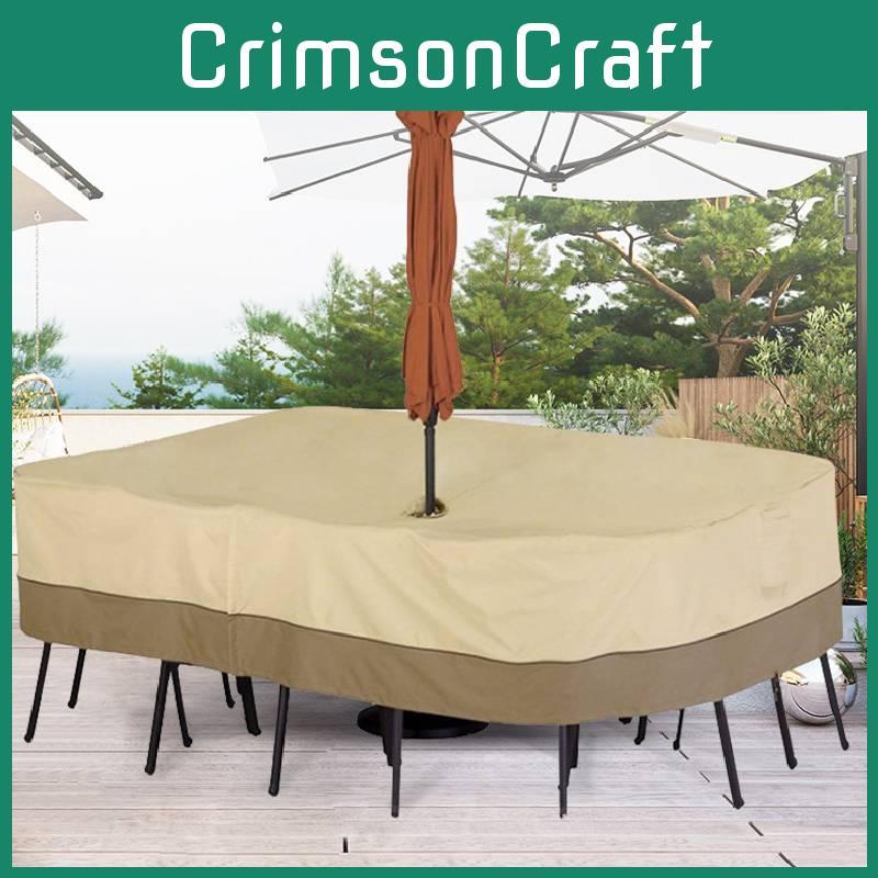 High-quality Outdoor Furniture Protective Cover With Umbrella Hole Weather-resistant