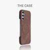 Coque Magnétique Rétro Anti-Choc en Cuir d'Agneau pour Samsung S25/S26 - Tendance, Protectrice, Coque Rigide avec Finition Toucher Peau