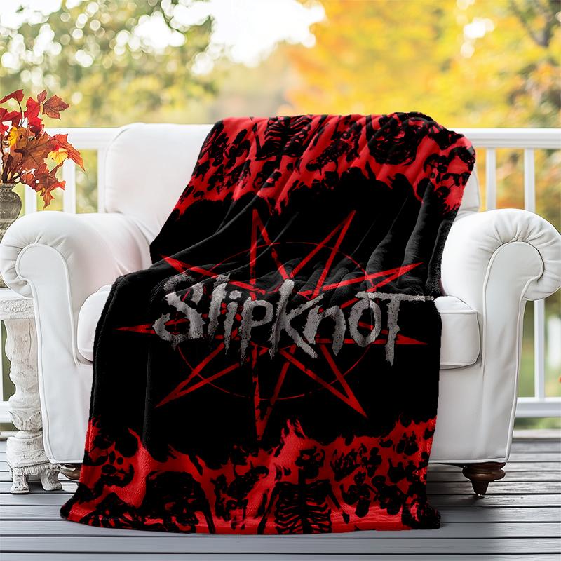 Slipknot Flannel Blanket Soft All-Season Throw, Design for Camping, Car Travel, Hiking Sofa, Bed, Office Perfect Gift for Parties