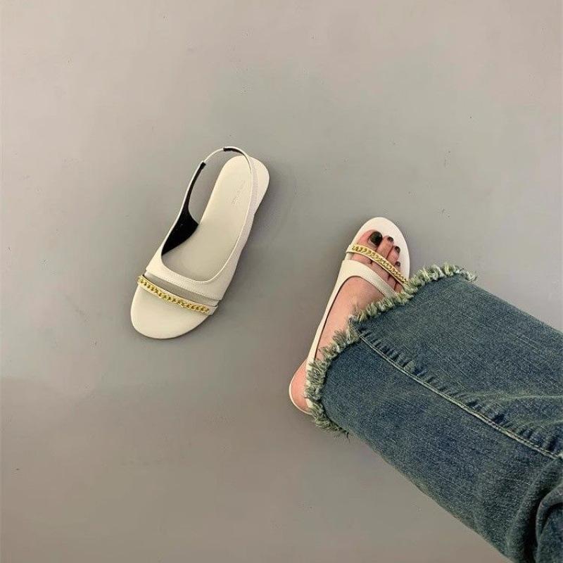 Women's Summer Sandals Luxury Artificial Leather Casual Barefoot For Women 2024 Comfortable Flats Outdoor Fashion Open Toe Shoes