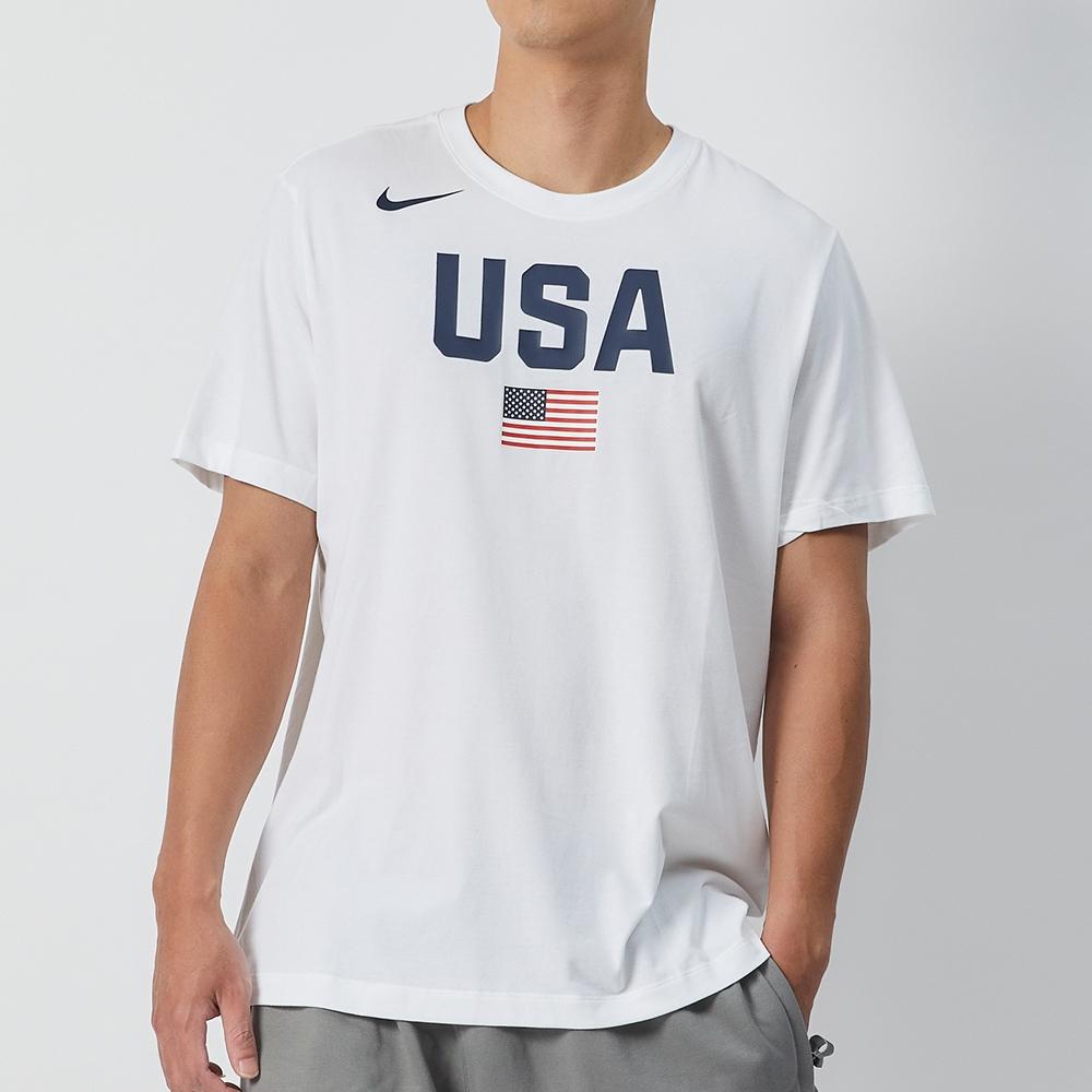 Nike Team USA Basketball Training T-Shirt With Sport Print And Quick-Dry Technology Men Tops White AV4352-100