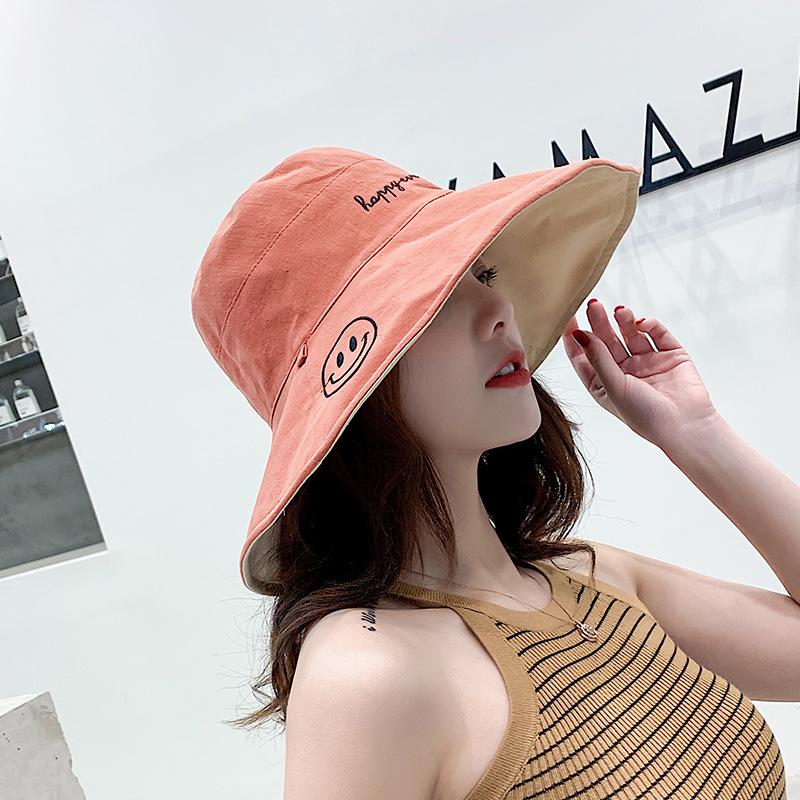 cotton bucket hat ladies summer sun protection panama hat double-sided sun hat fedora Caps outdoor fisherman hat beach hats