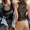 Stylish all-lace back, sexy base tank top, women's inner layer, sexy camisole outerwear, sleeveless top that covers side bust