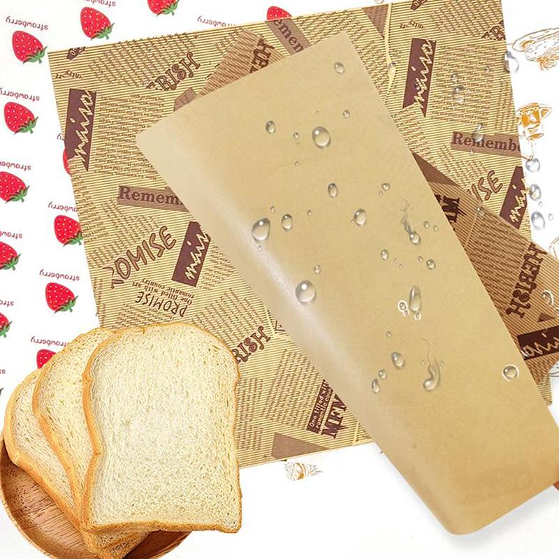 50 ks Olejivzdorný pekařský obal na jídlo Voskový papír Obal na burger a hranolky Olejivzdorný papír Kuchyňský Sendvič Chléb Jídlo Pekařské nářadí Podložka