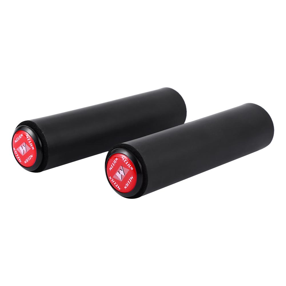2pcs MTB Bicycle Silica Gel Grip Anti skid Bike Handle Cover For Longer Ride(black)