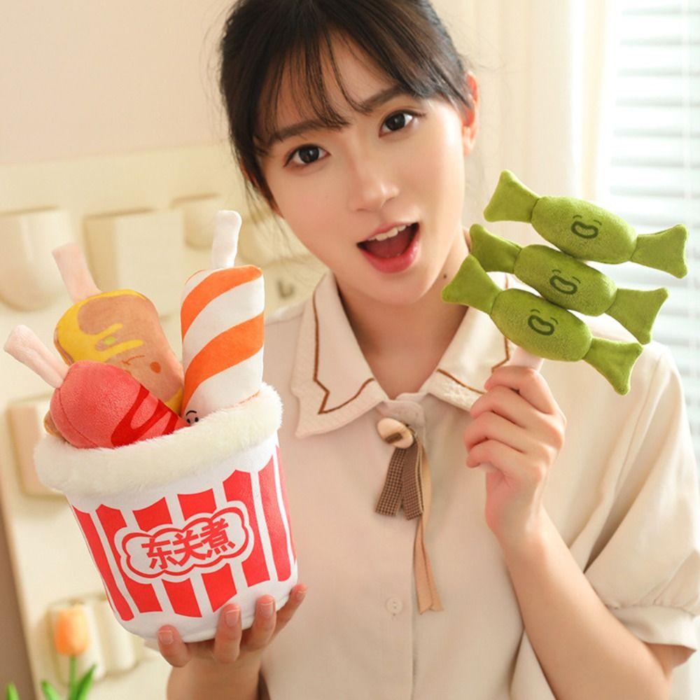 Meatballs Stuffed Plush Plants Pretend Cooking Hot Pot Skewers Stuffed Toys Birthday Gifts