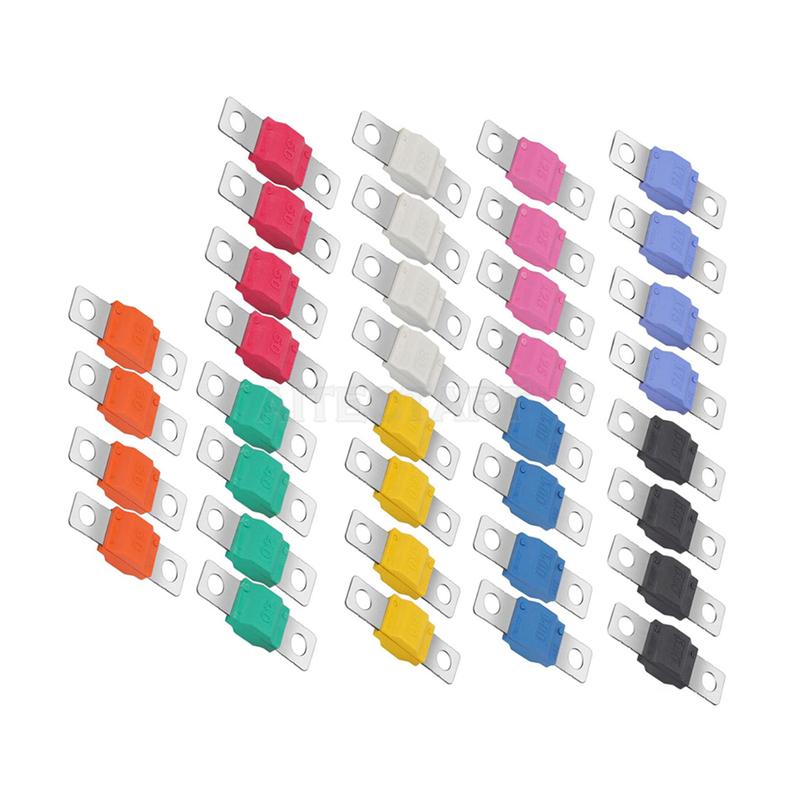 36pcs AMI Midi Fuse Assortment Kit, 30A-175A High Current Bolt-on Fuses, 12V-58V Copper Plated for Automotive Truck Marine Boat
