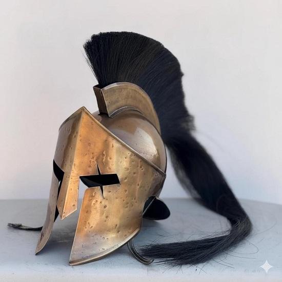 

Spartan King Leonidas Helmet Replica, 300 Movie Warrior Helmet with Display Stand, Ancient Greek Spartan Armor Cosplay LARP