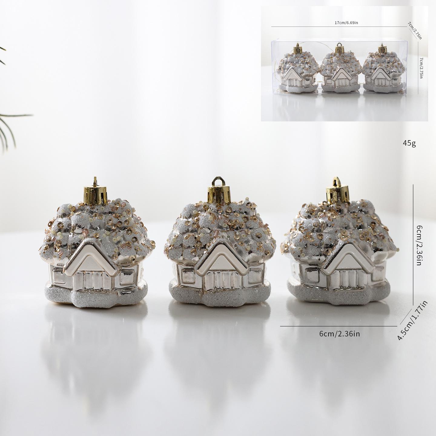 Hand-Painted Plastic Christmas Ornaments: Plated Ball Pendants for Tree Decorations