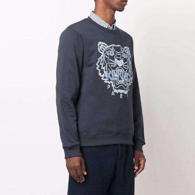 Kenzo Sudaderas para Hombre Azul Cuello Redondo Peso Moderado FB65SW1244XF-79