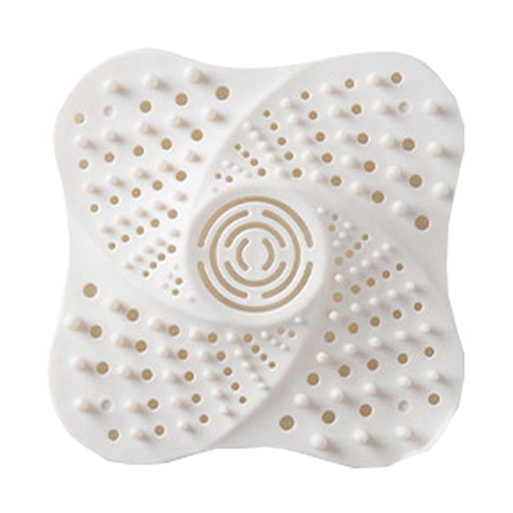 Shower Drain Hair Catcher Prevent Clogging Reusable Silicone Floor Drain Filter Cover for Bathroom Kitchen White