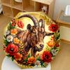 Golden Goat With Flowers Automatic Umbrella Sturdy 8Rib Shaft Durable Plastic Iron For Womenmen Fashionable Accessory Perfect Gift For Valentine'S