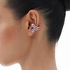 Pinza de Clip Geométrica Irregular Coreana con Piedra Preciosa - Pendientes de Flor Retro, Modernos para Mujer