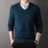 Men S Winter Thick V Neck Long Sleeve Pullover Knit Sweater