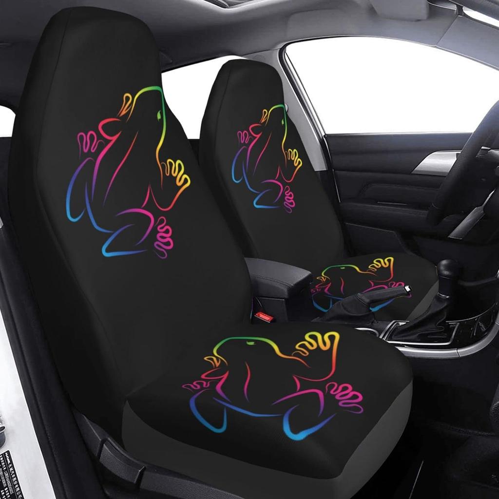 Cartoon Frog Car Seat Covers Universal 2 Pcs Auto Front Seat Cover Fit Most Cars Suv Sedan Trucks Four Seasons Seat Covers