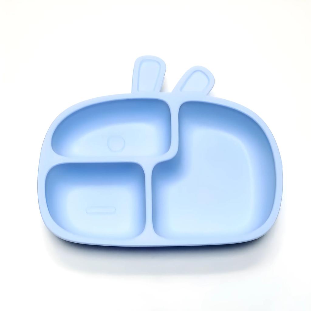 Non-Toxic Silicone Baby Dinner Plate Food Grade Baby Supplement Bowl Set Children'S Divided Dinner Plate Suction Cup One Piece