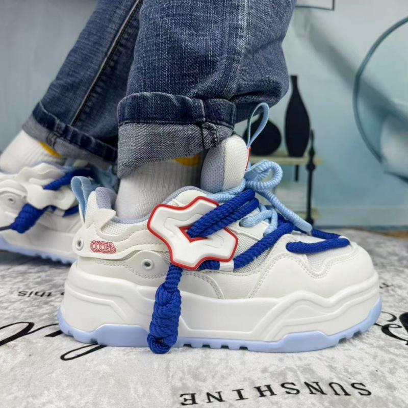 

Spring and Autumn Breathable Versatile Little White Shoes Dopamine Sweet Thick Soles Height Increasing Lightweight Shoes Doll 44