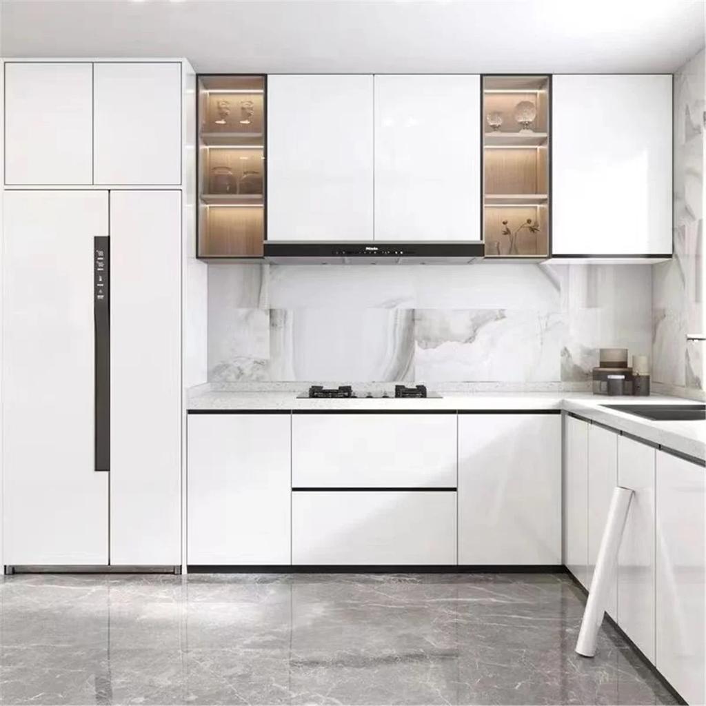 5M Glossy White Stickers Vinyl Self Adhesive Waterproof Oil Proof Sticker Kitchen Counter Panels Furniture Renovation Wallpaper