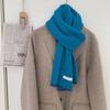 Korean version autumn and winter soft knitted wool scarf female versatile warm student solid color scarf thickened couple brown