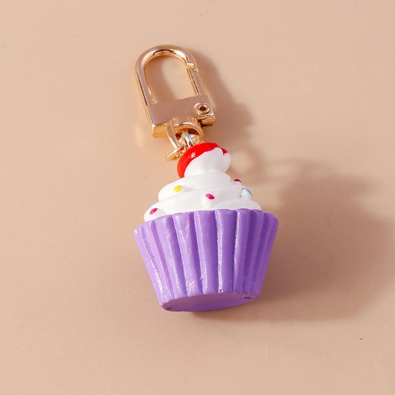 Lovely 3D Simulated Fruit Cake Keychain Food Keyring Pendants for Women Girls Handbag Decor DIY Kid's Jewelry Gifts