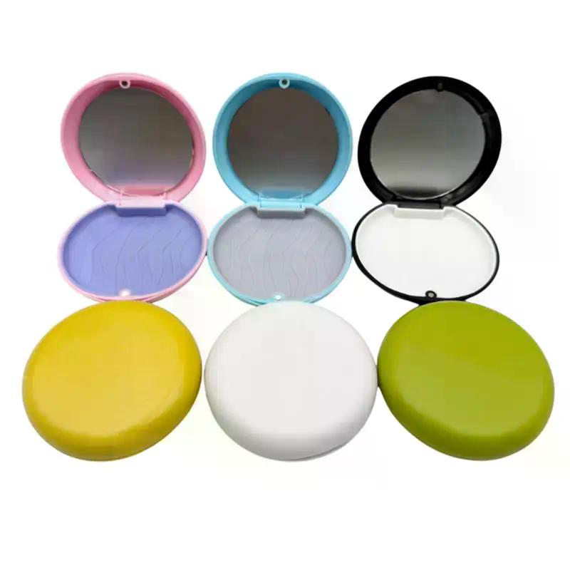 Dental Invisible Bracess Retainer Case Magnetic Portable Mouth Guard Denture Storage Box Tooth Case With Mirror Travel
