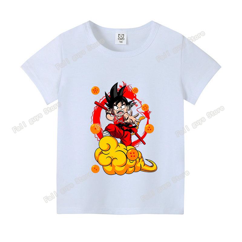 Dragon BallZ T-shirt for Children New Round Collar Clothing Kids Anime Short Sleeve Cute Cartoon Clothes Fashion Sunmer Top Gift