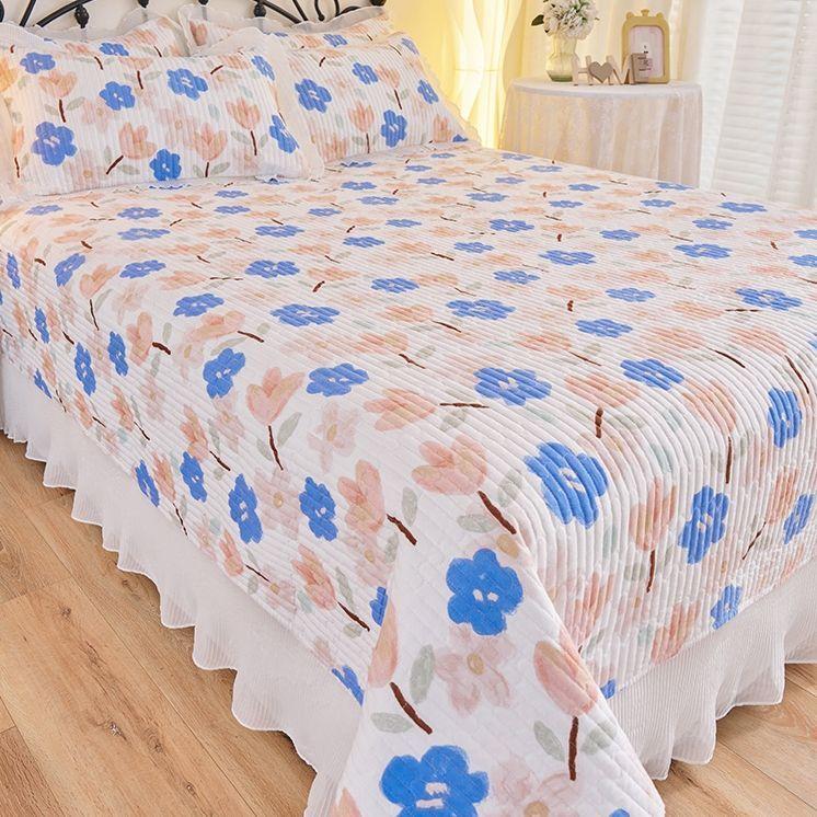 New Washed Cotton Bed Cover Four Season Universal Thick Bed Sheet Single Piece Bed Skirt Bed
