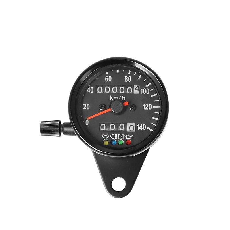 Universal Motorcycle KM/H Electronic Speedometer with LED Backlight Dual Odometer Gauge Retro Vintage Tachometer Moto Instrument