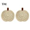 Kitchen Table Protection Handmade Crochet Pumpkin Coasters, Soft Polyester Coffee Mats, Easy to Clean Mats Autumn Themed Farmhouse Dining Accessories