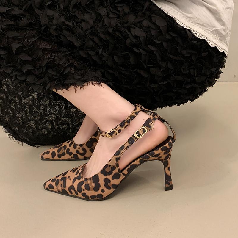 Fashion New Style Popular Spring Designer Pointed Toe Women Pumps Wedges High Heels Female Party Prom Slingback Shoes Zapatos De Mujer