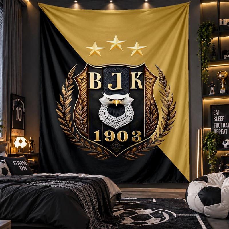 Nástěnná tapiserie s potiskem Beşiktaş FC, látka do obývacího pokoje, ložnice, domácí dekorace