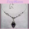 Victorian Gothic Necklace With Deep Purple Glass Gem Alloy Pendant For Women