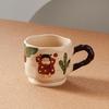 Retro Girl Cute Ceramic Mug Household Water Cup Milk Breakfast Cartoon Cup Creative High Value Souvenir