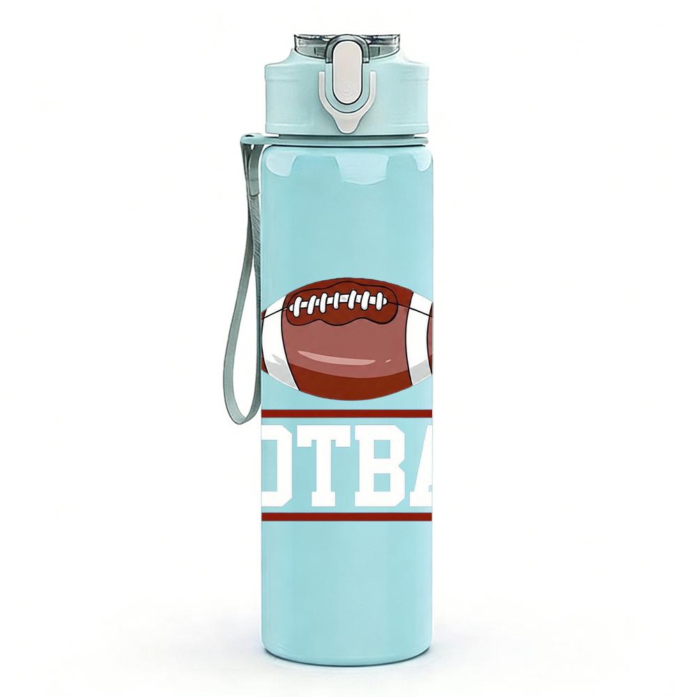 1PC American Football Simple Stripe Mark 750ml Color Plastic Water Bottle Leakproof Flip Straw Lid For Sports Office Home Use