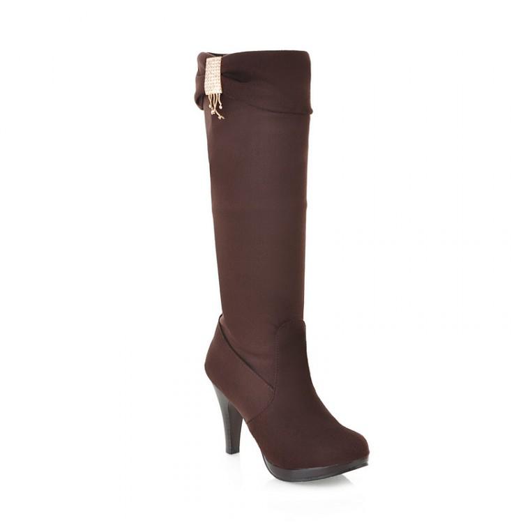Tacón mujer Plataforma delgada Botas altas Invierno PU Rodilla Montando  ante nieve comprar a buen precio — entrega gratuita, reseñas reales con  fotos — Joom